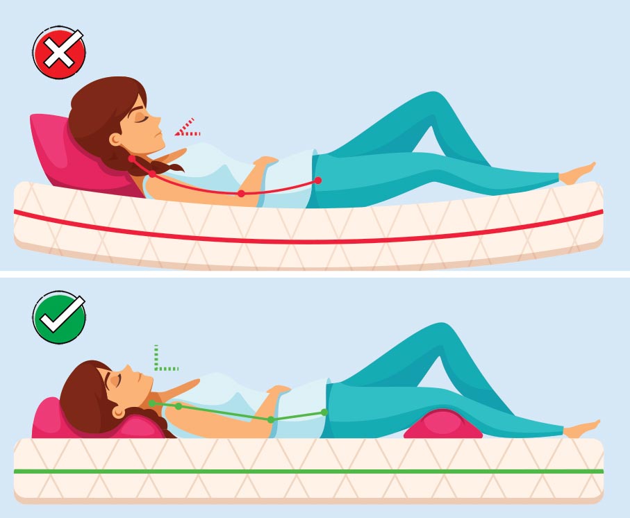 Additional pillow for relaxing the spine