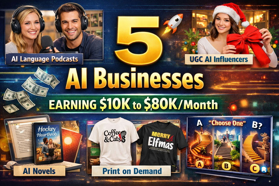 Five AI Businesses Making $10,000–$80,000 a Month — And the Exact Tools Powering Them
