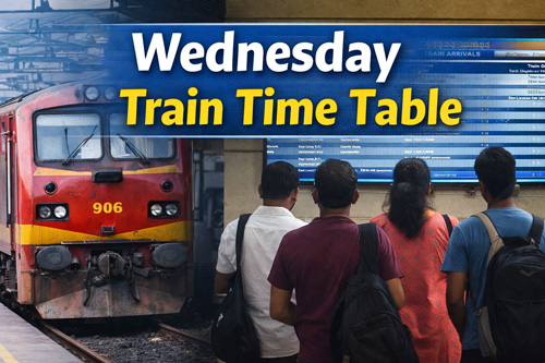 Railway Department Releases Wednesday Train Timetable